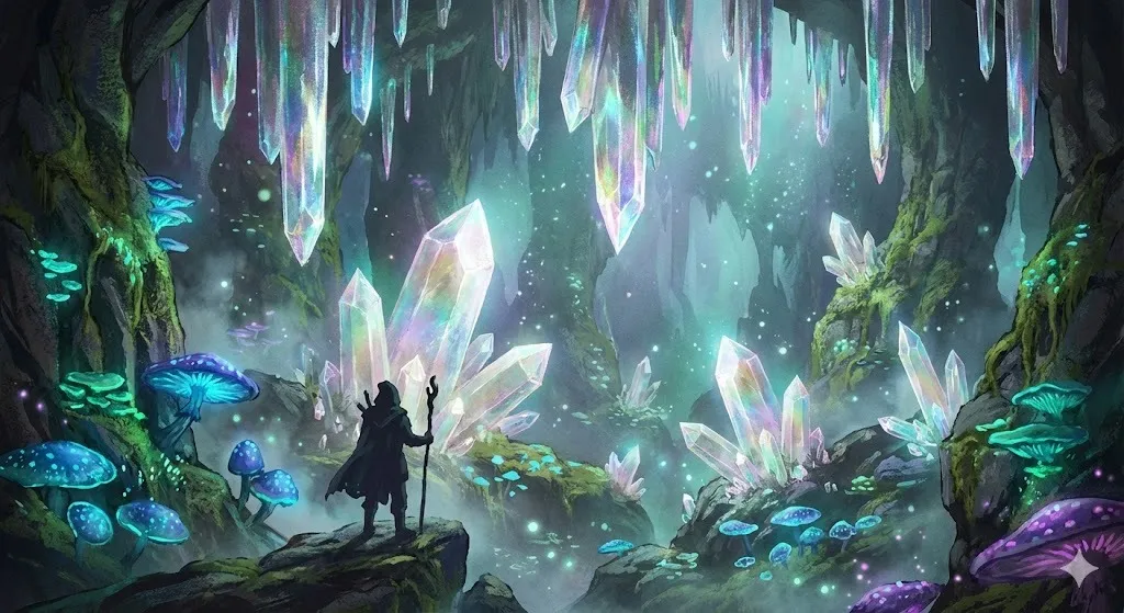Hanuan Image 3 creating a fantasy crystal cavern concept art