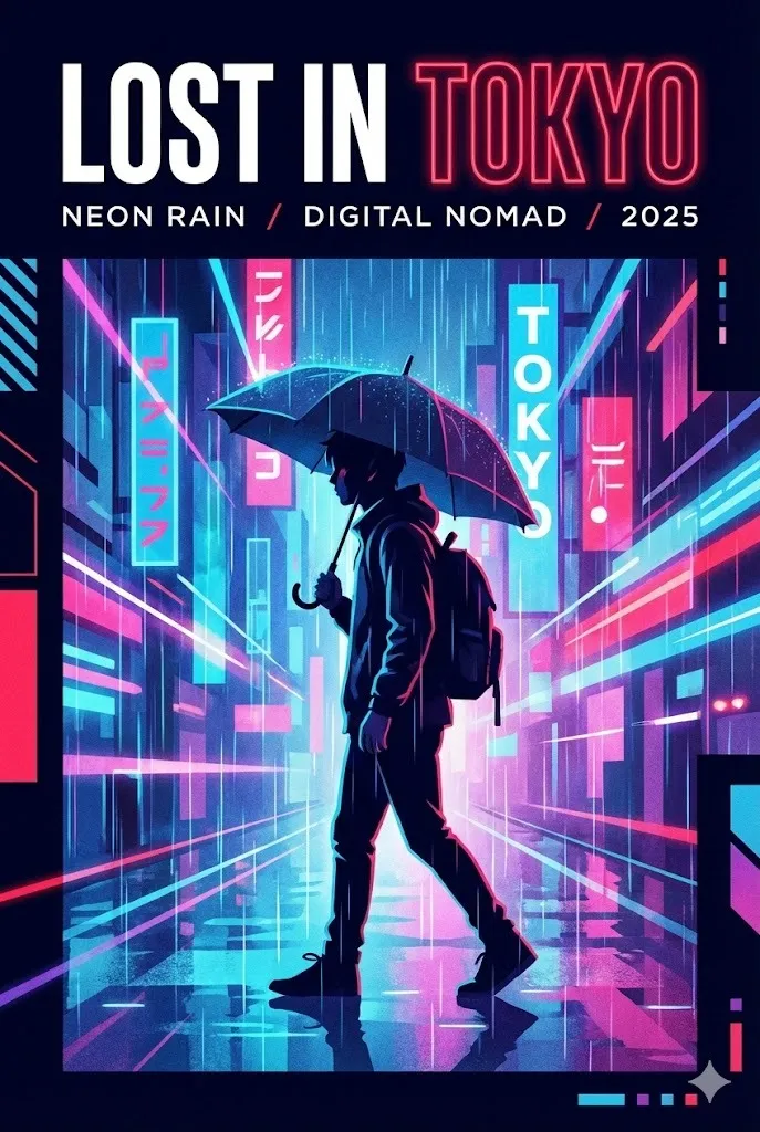 Ideogram V3 generating a poster with perfect typography 'Lost in Tokyo'